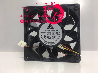 Delta FFB1212SH 12025 DC12V 1.24A 12CM 4-Pin High Airflow Cooling Fan