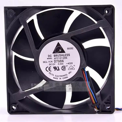 Delta AFC1212DE 12038 DC12V 3.00A 12CM 4-Wire PWM Mute Cooling Fan