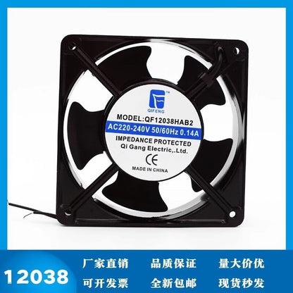 1PCS QF12038HAB2 AC220V-240 0.14A 12CM Dual Ball Axial Mute Cooling Fan