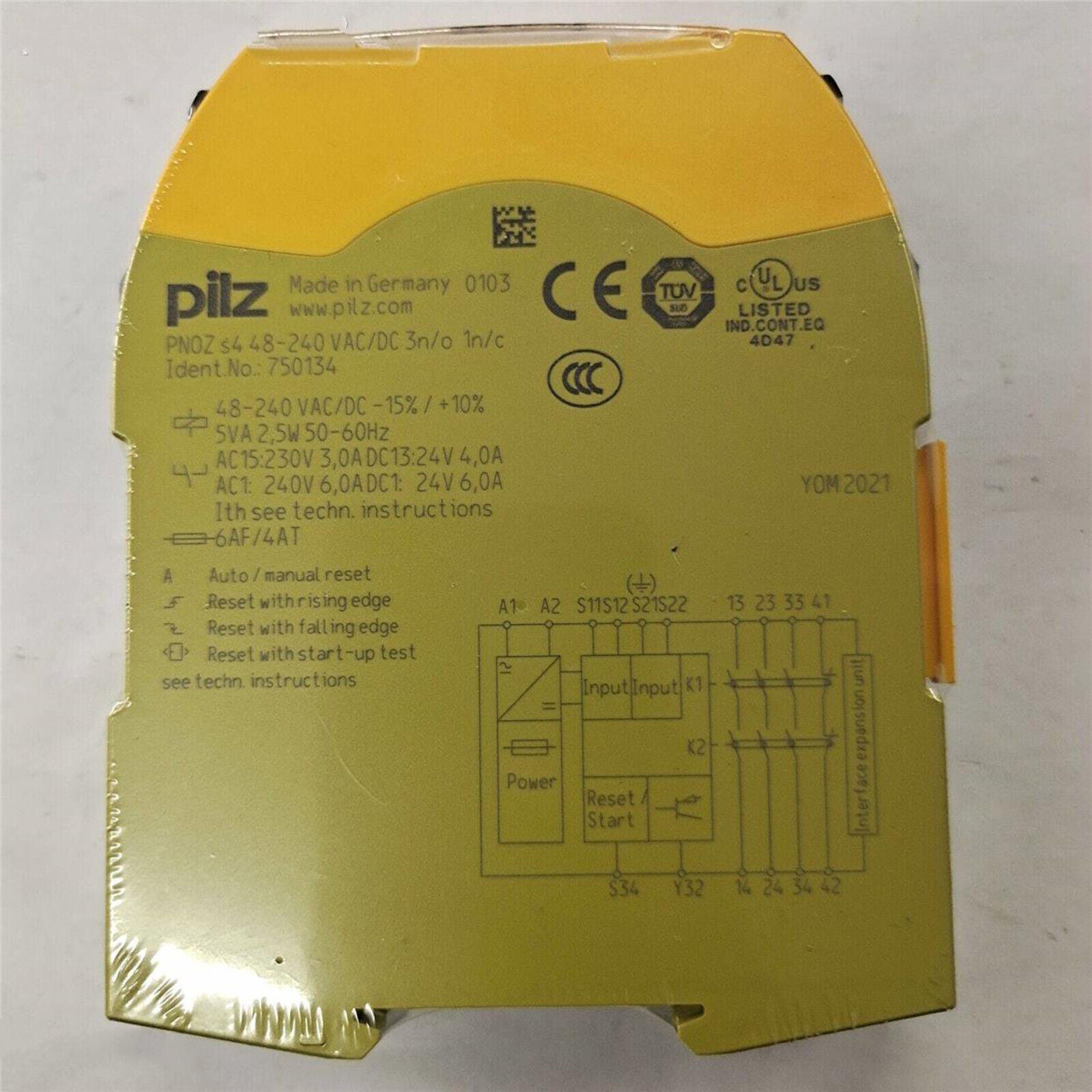 new ONE  Pilz 750134 PNOZ s4 Safety Relay VAC/DC ID NO