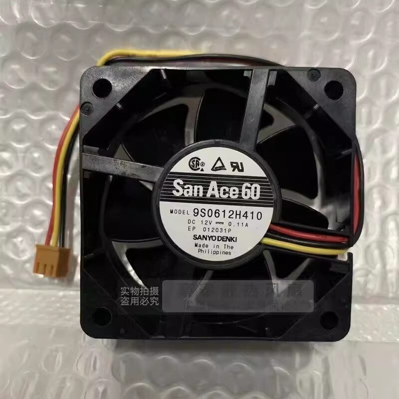 Sanyo 9S0612H410 6025 DC12V 0.11A 6CM 3-Pin Dual Ball Cooling Fan