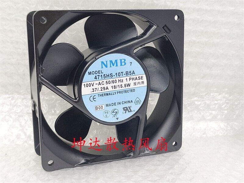 new 1 PCS NMB Fan 4715MS-10T-B5A Cabinet fan AC 100V 12038 12CM aluminum frame fan - NMB