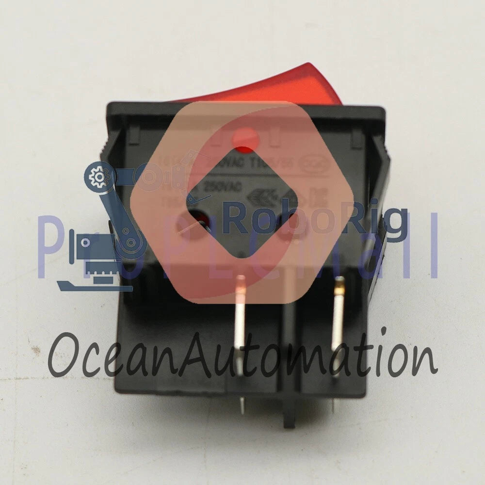 1PC LECI RS606 2position 4pin Rocker Switch 16A250V T105/55 Red with Lamp~