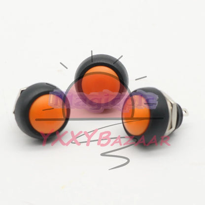3Pcs orange 12mm Waterproof Momentary ON/OFF Push Button Mini Round Switch