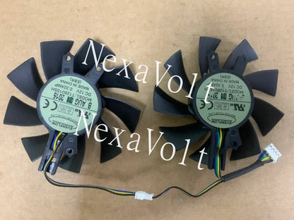 75mm EVERFLOW T128015SH Dual Fan Replacement 17mm x 46mm x 49mm 4Pin 0.32A R221