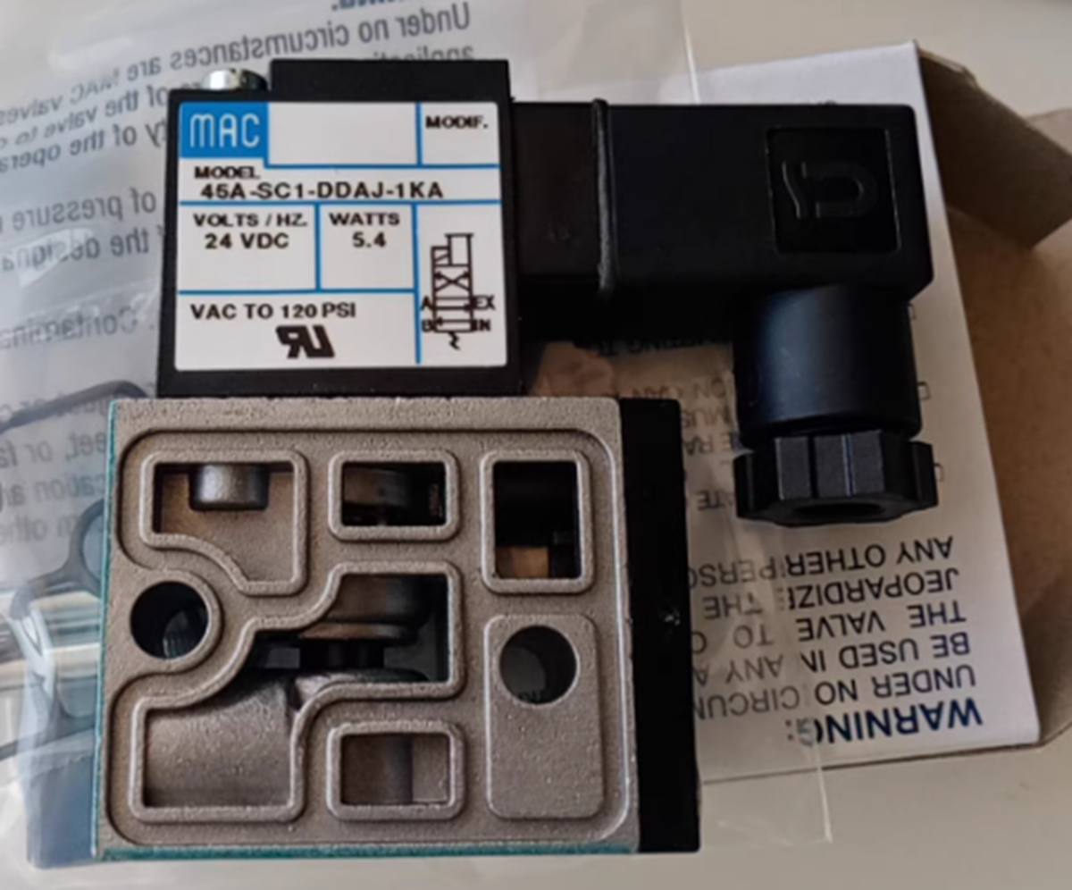 MAC 45A-SC1-DDAJ-1KA Solenoid Valve with PSA 1500-200 and -40 to 60°C O-Type Seals - MAC