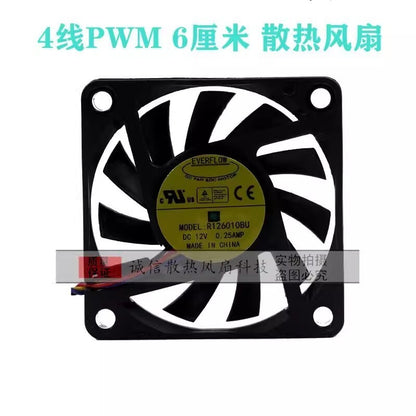 EVERFLOW R126010BU D12V 0.25A 6010 4-Wire PWM Cooling Fan