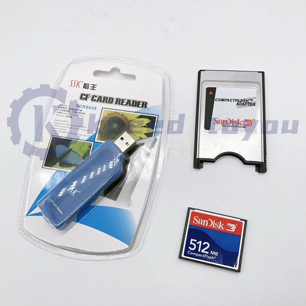 1Pcs Reader FANUC 512M CF Compact Flash Card+CF-PCMCIA Adapter+SSK US