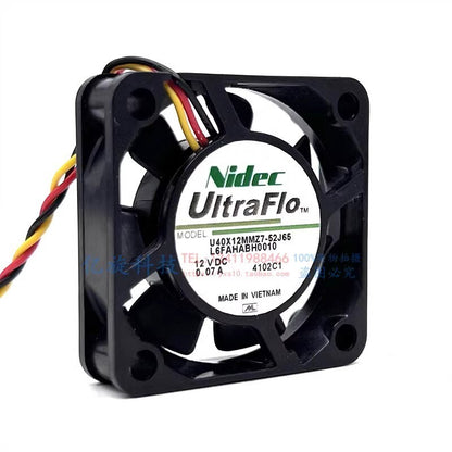 NIDEC U40X12MMZ7-52J65 DC12V 0.07A 3-Wire Silent Cooling Fan