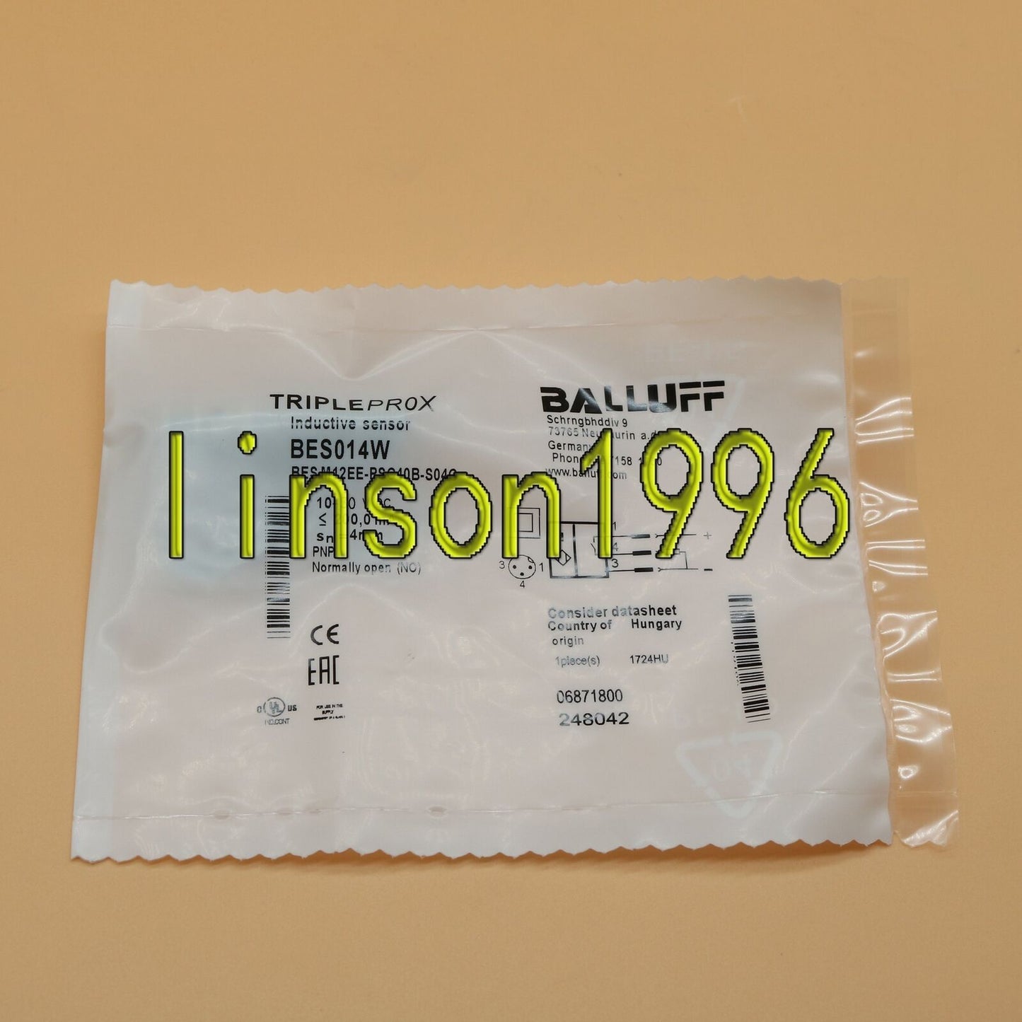 Balluff Proximity Sensor BES M12EE-PSC40B-S04G - BALLUFF