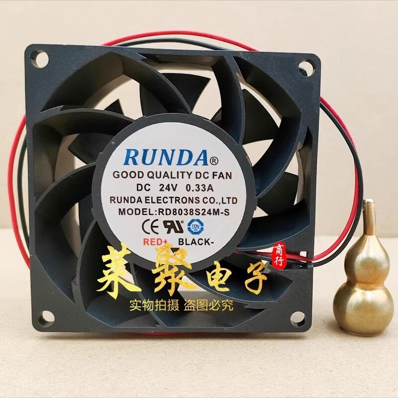 RUNDA RD8038S24M-S 8038 DC24V 0.33A 8CM 2-wire Inverter Cooling Fan