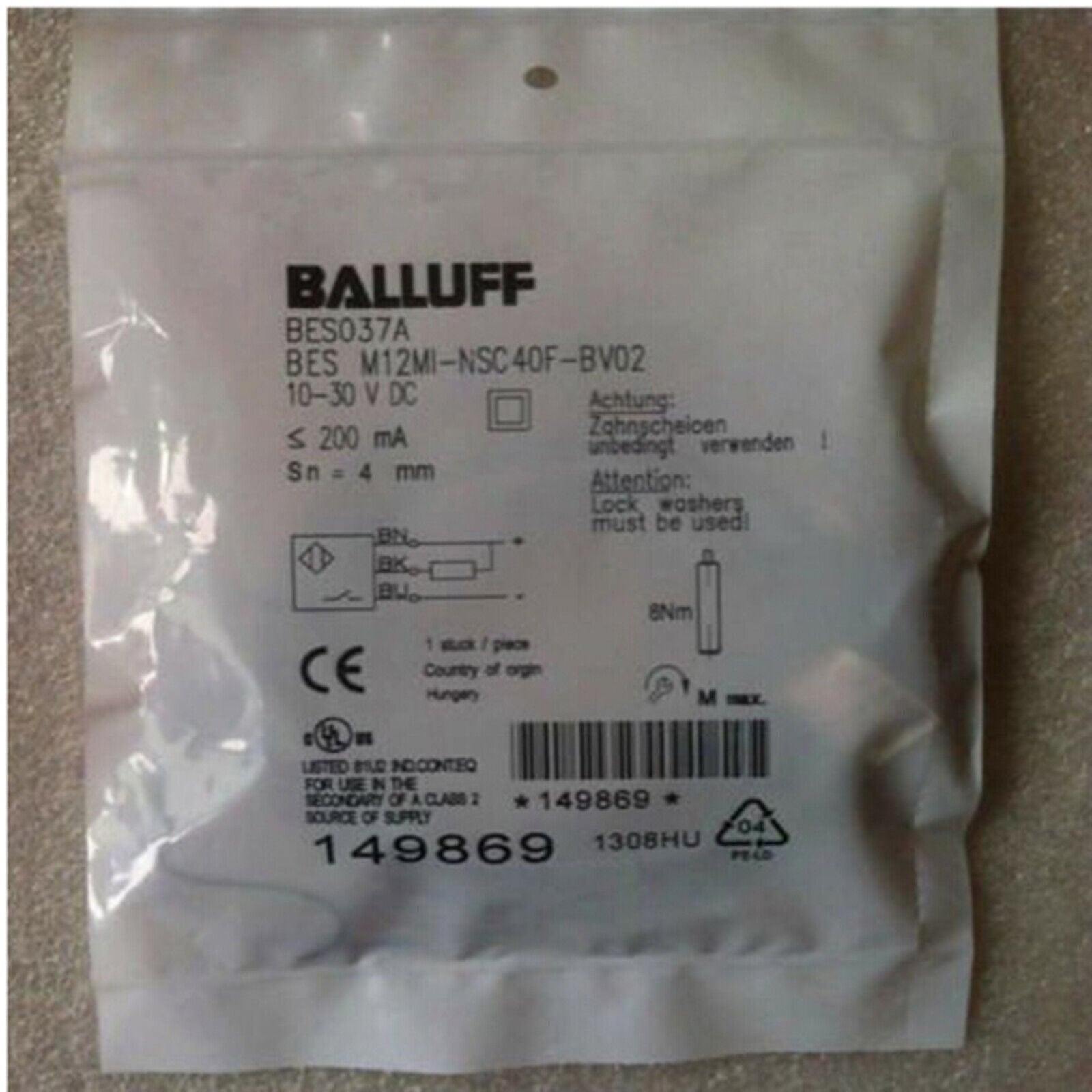 1PC BALLUFF Proximity Sensor M12MI-NSC40F-BV02 - BALLUFF