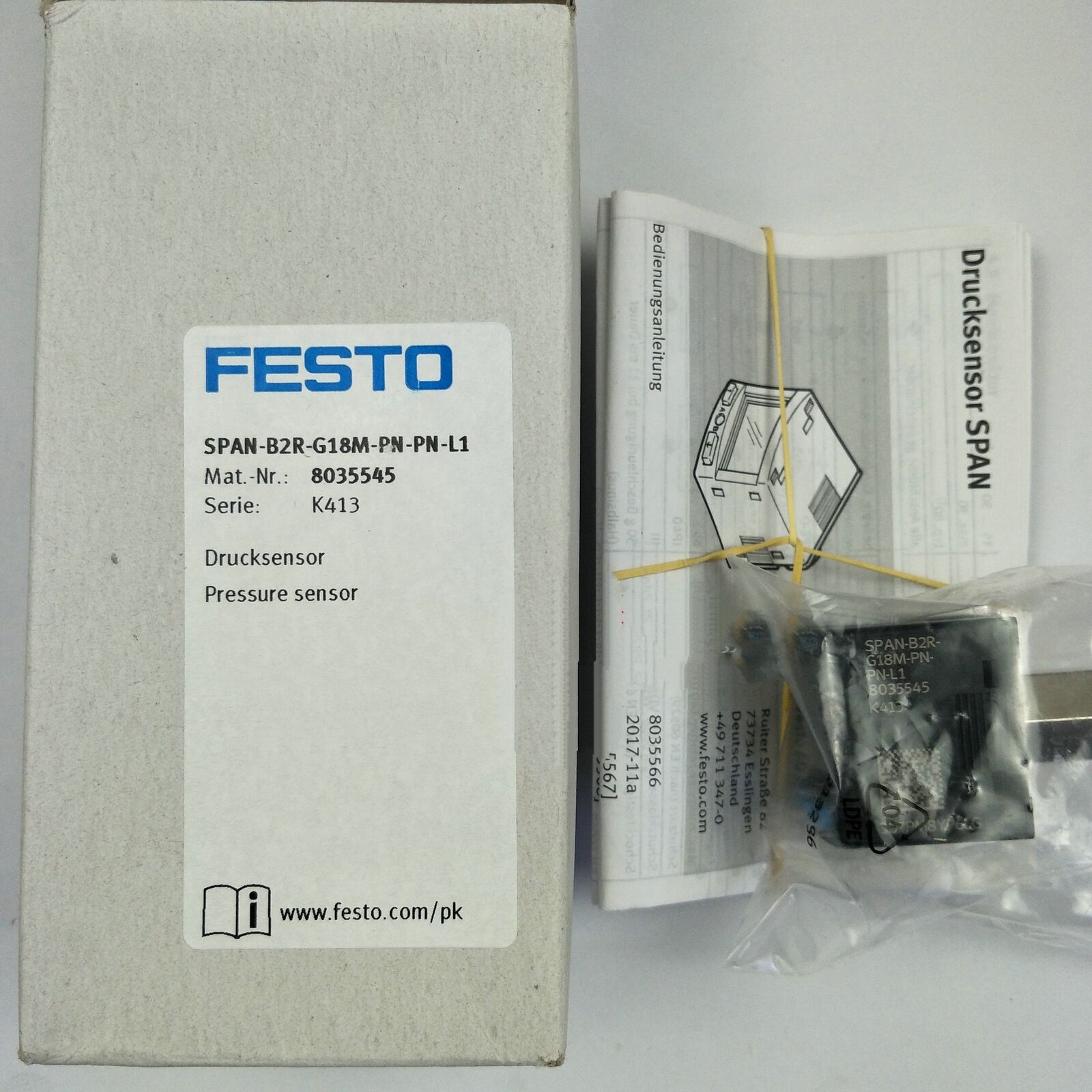 new one  FESTO SPAN-B2R-G18M-PN-PN-L1 Pressure sensor