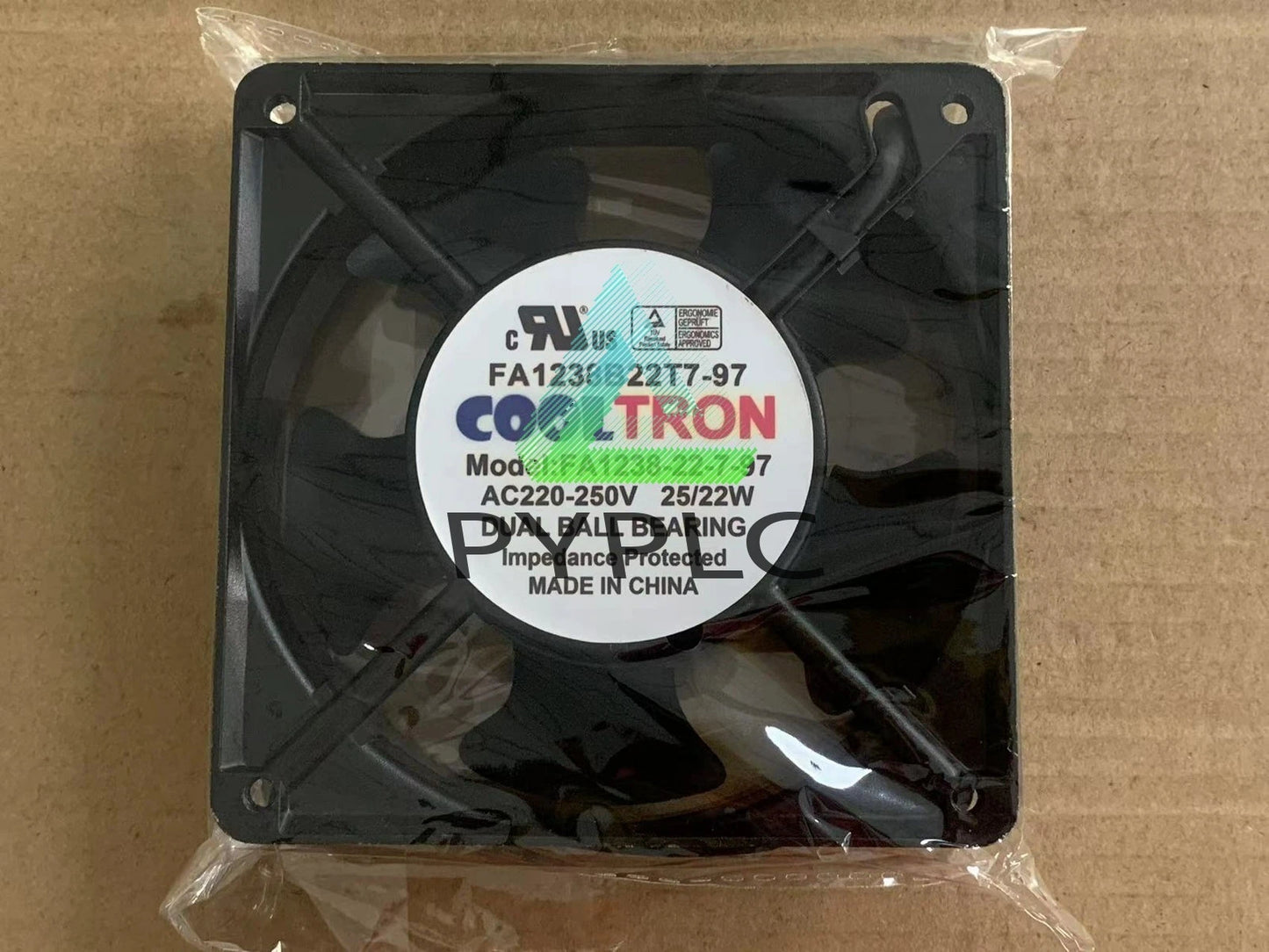1 pcs COOLTRON Fan FA1238B22T7-97 AC 220V-250V 25/22W 12038 12CM 2 Wire~