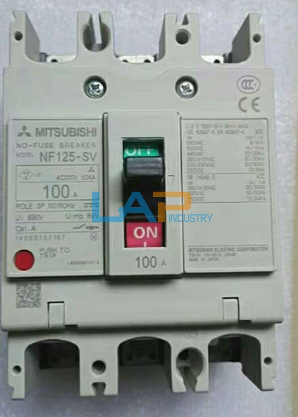 Mitsubishi NF125-SV 3P 100A Circuit Breaker - MITSUBISHI