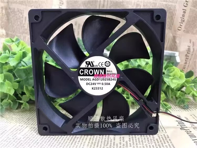 CROWN AGD12025B24U DC24V 0.50A 12CM 2-Wire 2-Wire Cooling Fan