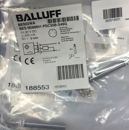 1PC BALLUFF BES M08MH1 PSC30B S49G Inductive Sensor Fast Ship - BALLUFF