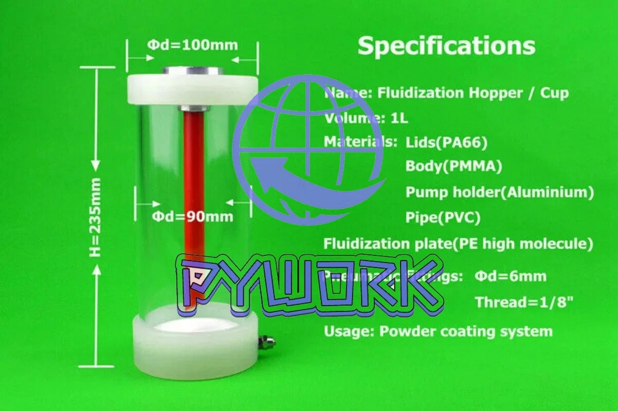 1PCS Electrostatic Powder Coating Cup Hopper With Powder Injector IG02