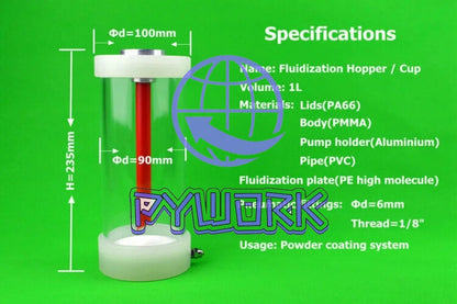1PCS Electrostatic Powder Coating Cup Hopper With Powder Injector IG02