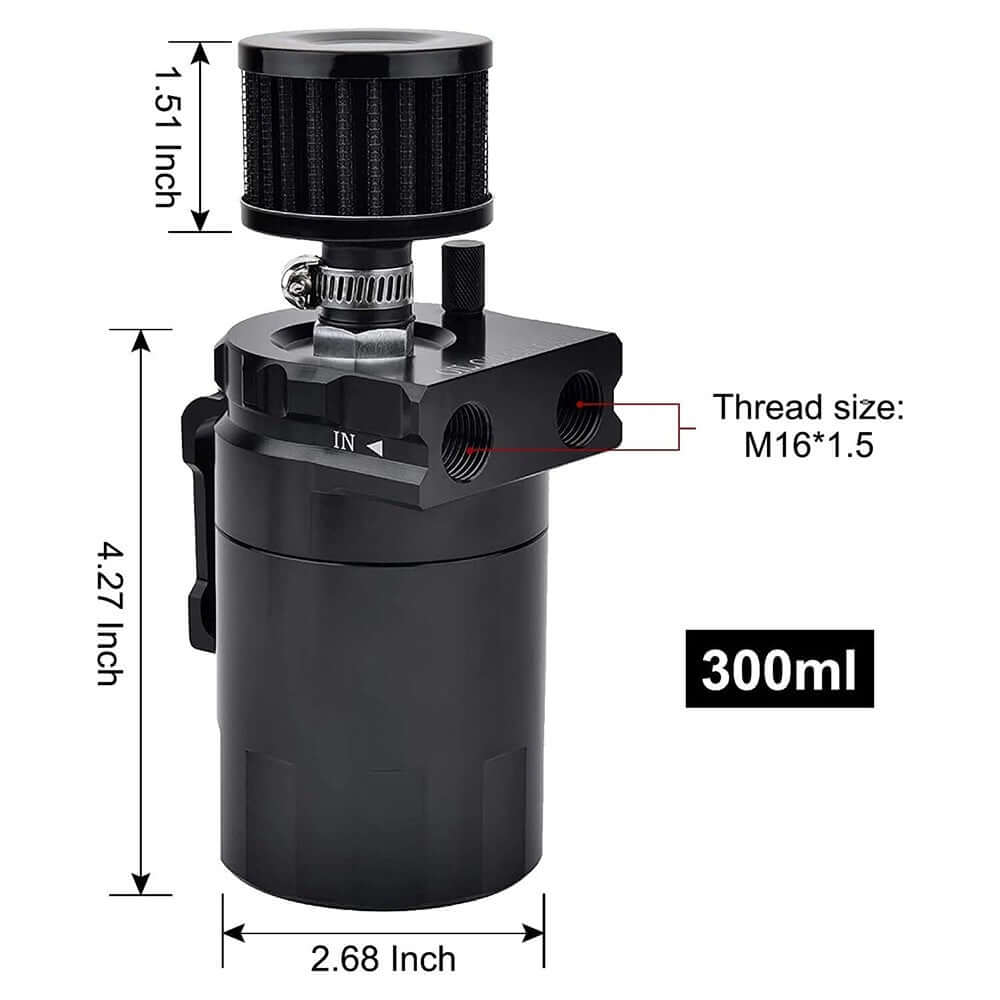 new Universal Oil Catch Can Kit Reservoir Baffled Tank with Breather Filter Aluminum