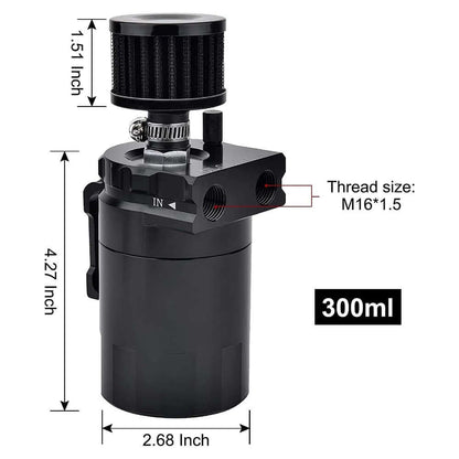 new Universal Oil Catch Can Kit Reservoir Baffled Tank with Breather Filter Aluminum