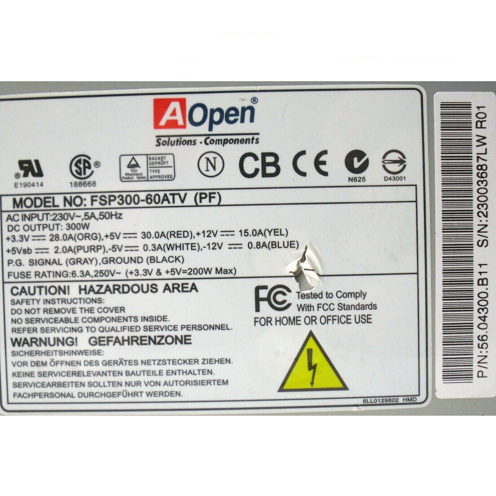 FSP Industrial Computer Standard Power Supply 300W - FSP