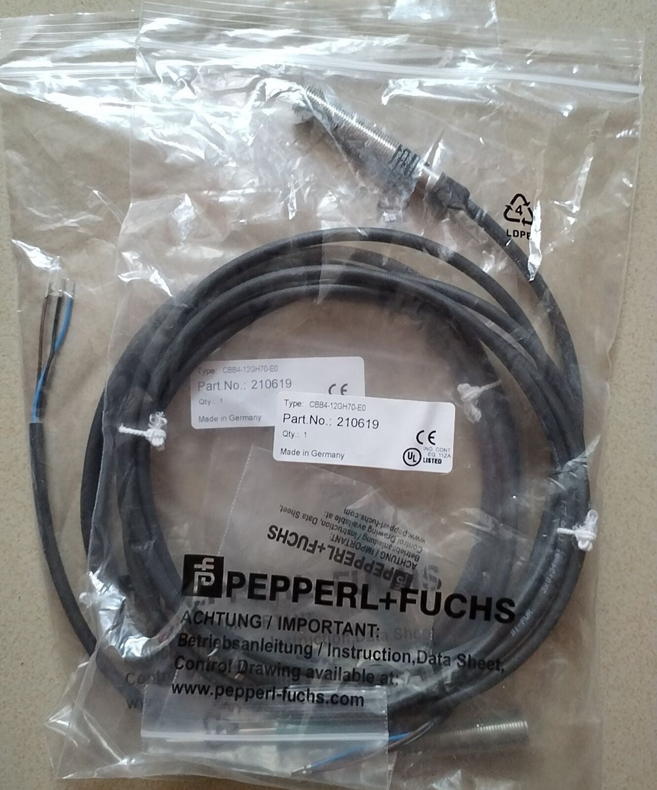 Proximity Switch Sensor - CBB4-12GH70-E0 - PEPPERL+FUCHS Proximity Switch | Low Power Detection | 12V to 24V Switch - PEPPERL+FUCHS