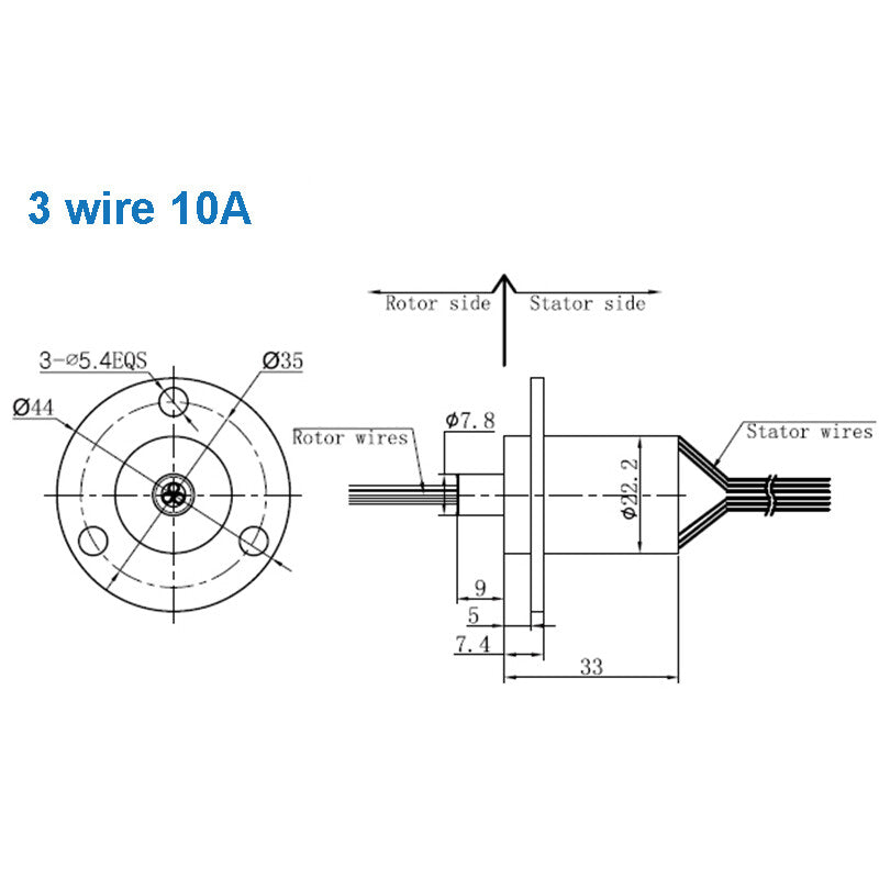 High Current Conductive Slip Ring Electric Rotary Joint 2-12 Wires 2A-60A