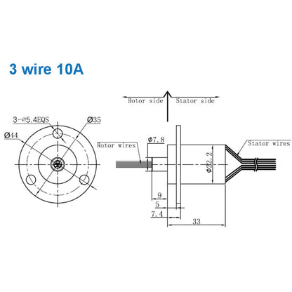 High Current Conductive Slip Ring Electric Rotary Joint 2-12 Wires 2A-60A