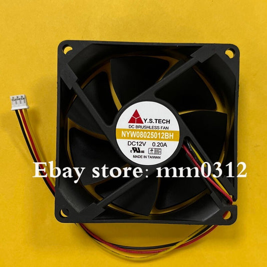 1pcs  Y.S.TECH NYW08025012BH 8025 DC 12V 0.20A 8CM 3-wire cooling fan