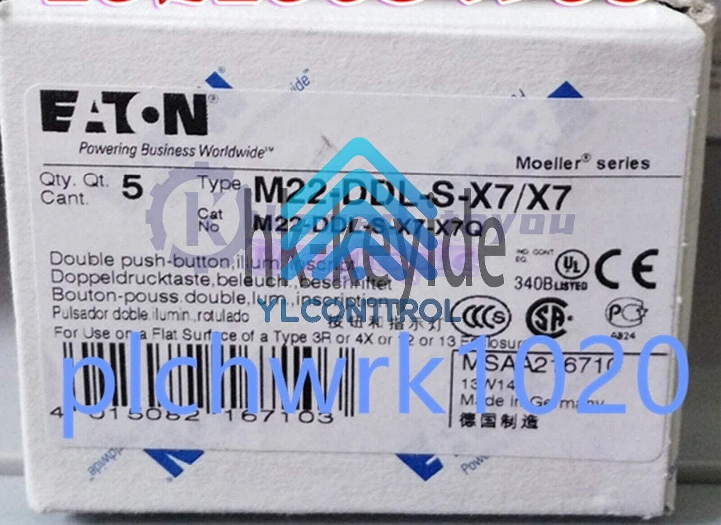 1Pcs EATON button head M22-DDL-S-X7/X7