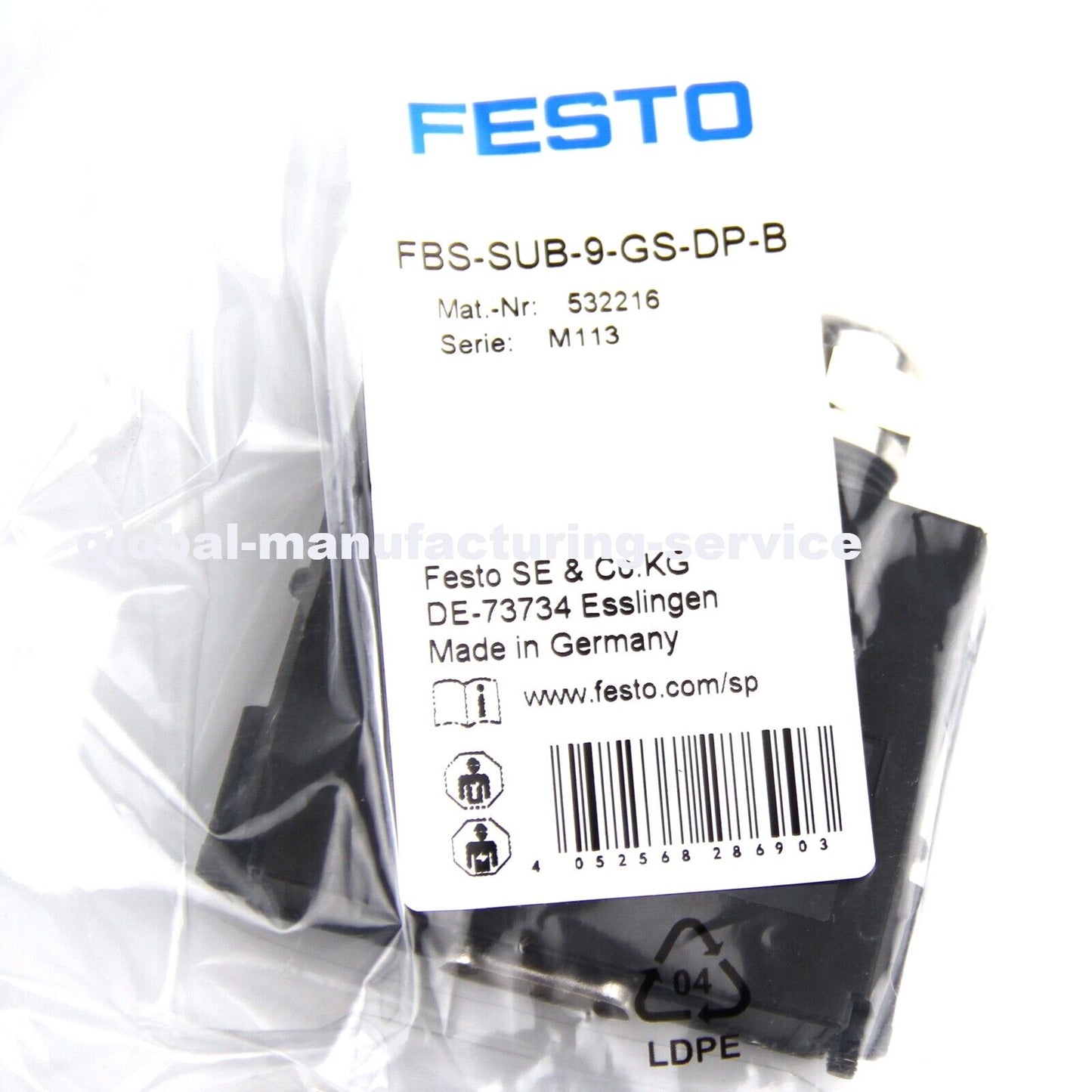 new FESTO FBS-SUB-9-GS-DP-B 532216 PLC Fieldbus Socket Plug - FESTO