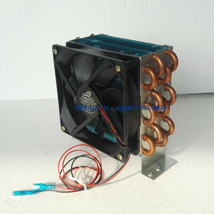 new 1pcs CP4x6x120 condenser air-cooled copper tube aluminum fin radiator 110V fan