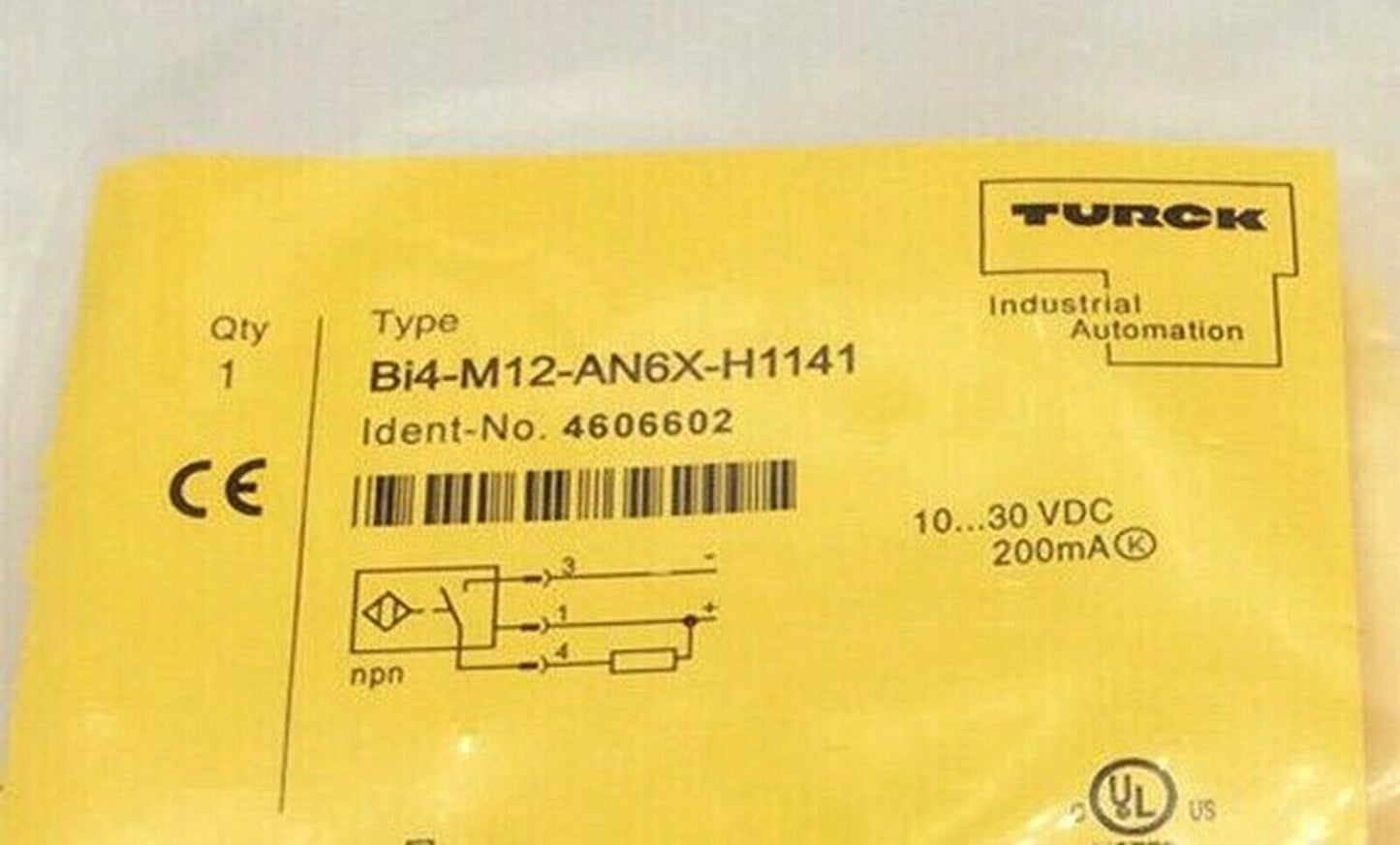 TURCK BI4-M12-AN6X-H1141 Inductive Proximity Barrel Sensor Switch 10-30VDC - TURCK