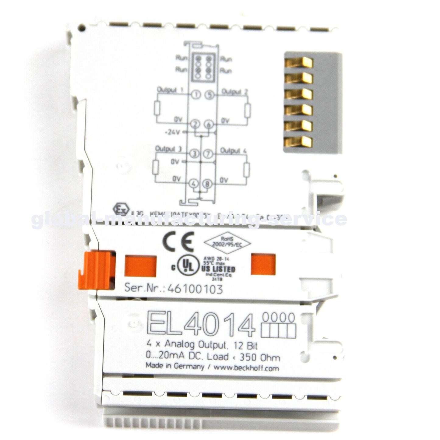 BECKHOFF EL4004 EtherCAT Terminal 4-ch Analog Output Module - BECKHOFF