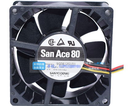 1pcs Sanyo 9G0812G101 8038 8 cm 1.1A high speed dual ball cooling fan