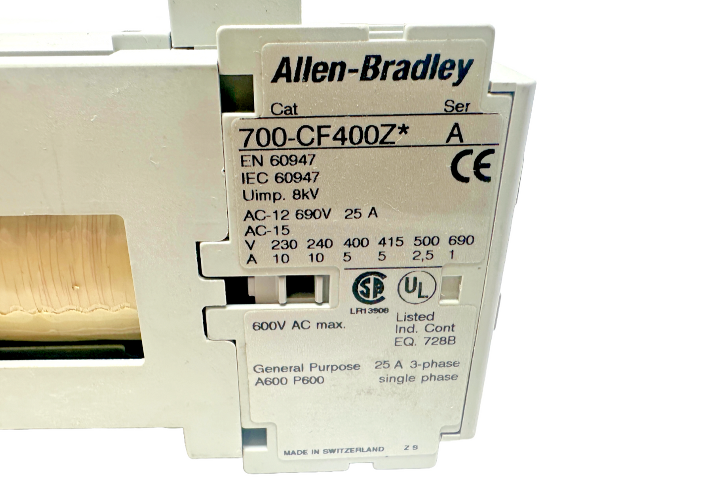 new Allen Bradley 700-CF400ZJ Contactor 24V DC Coil 700-CF400Z* - ALLEN BRADLEY