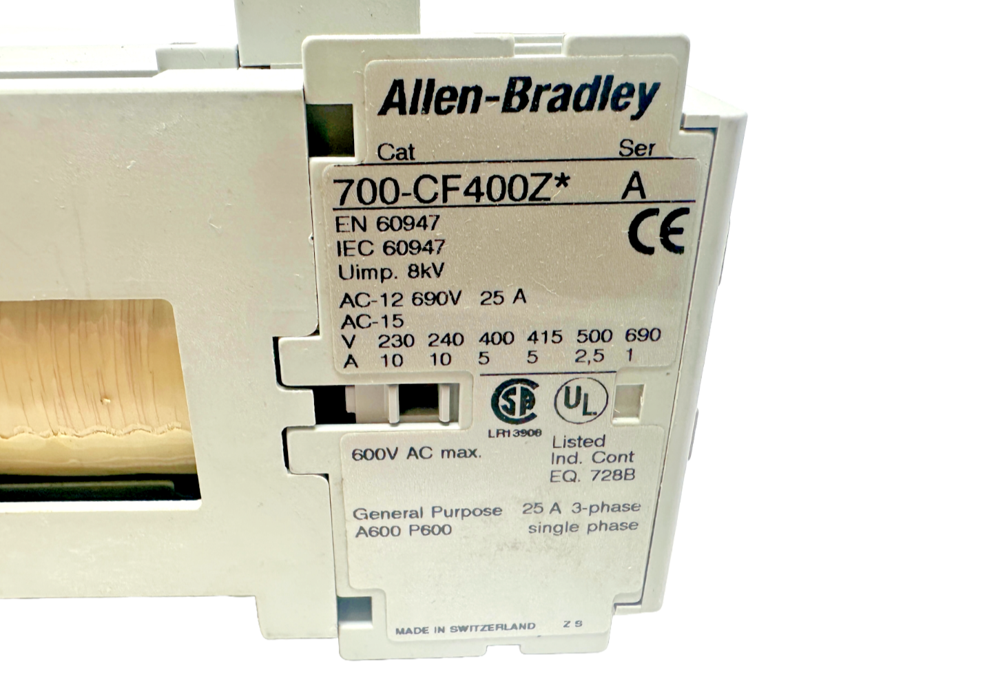 new Allen Bradley 700-CF400ZJ Contactor 24V DC Coil 700-CF400Z*