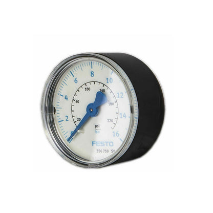 Festo 356759 Pressure Gauge 0-16 Bar & 0-230 Psi - FESTO