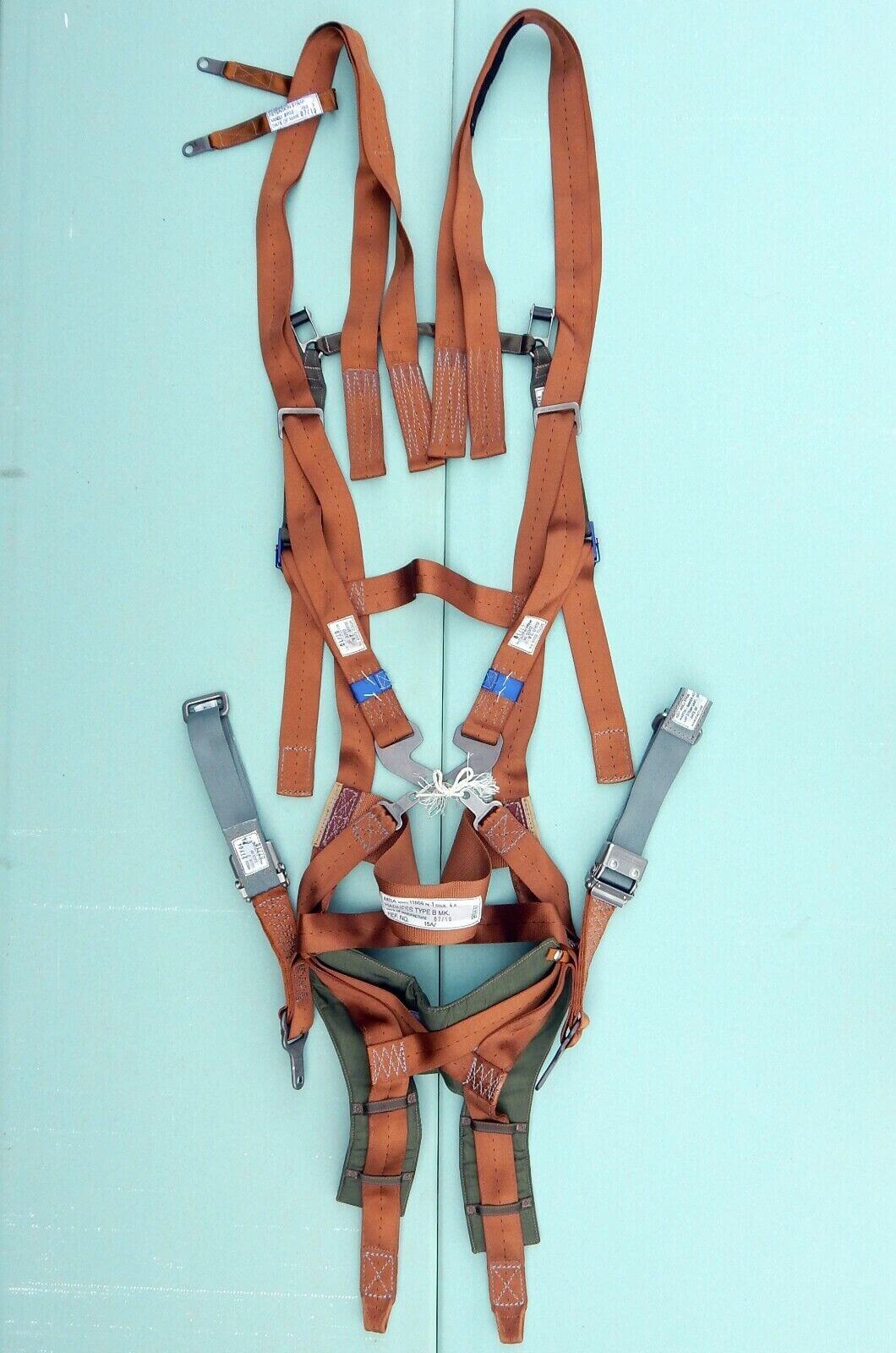 new Martin Baker Parachute Harness TYPE B MK Aircraft Belt Pilot Ejection Seat NOS ! - MARTIN BAKER
