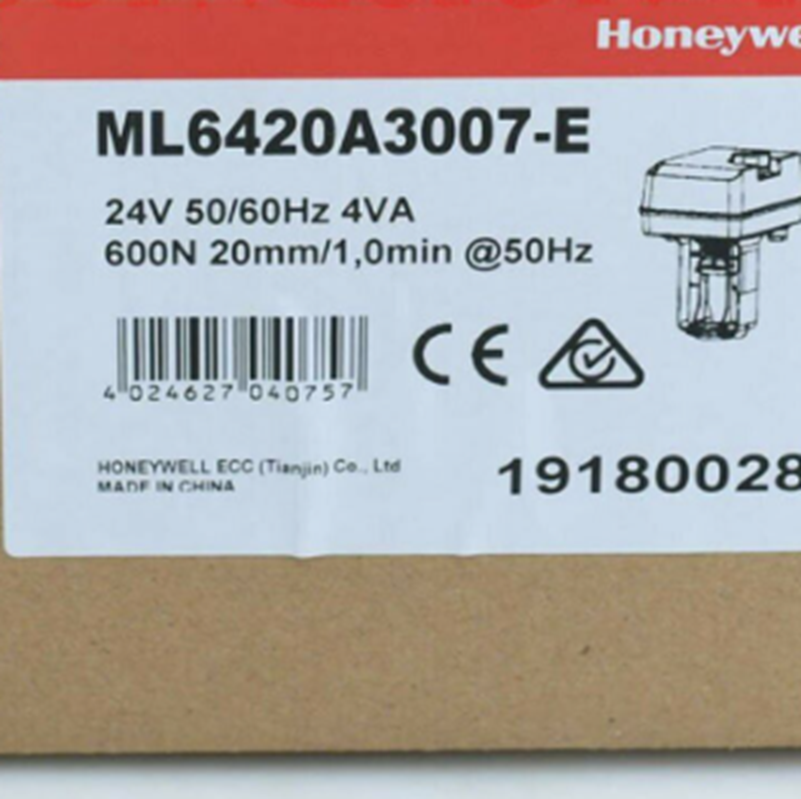 new  HONEYWELL ML6420A3007-E Control Valve Actuator HONEYWELL