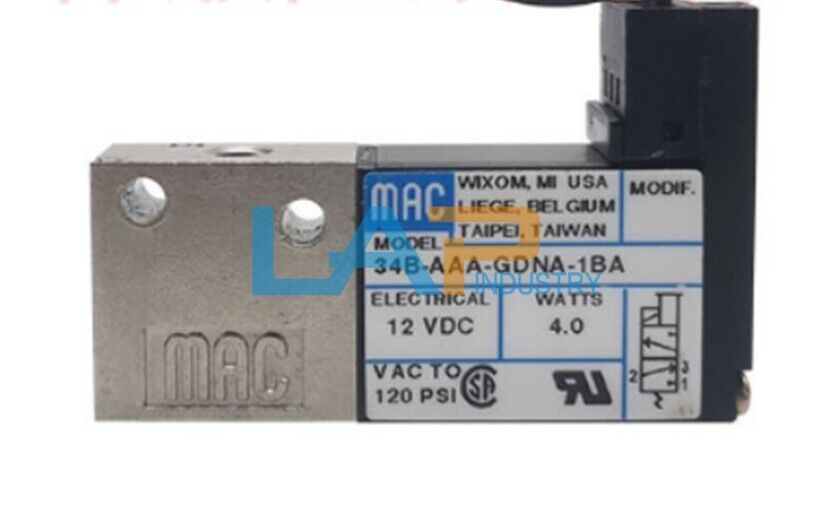 1PCS NEW FOR MAC Solenoid Valve 34B-AAA-GDNA-1BA DC 12V - MODCON
