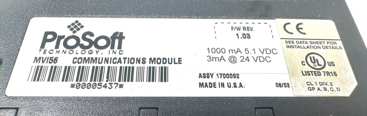 Used ProSoft MVI56 Communication Module - PROSOFT
