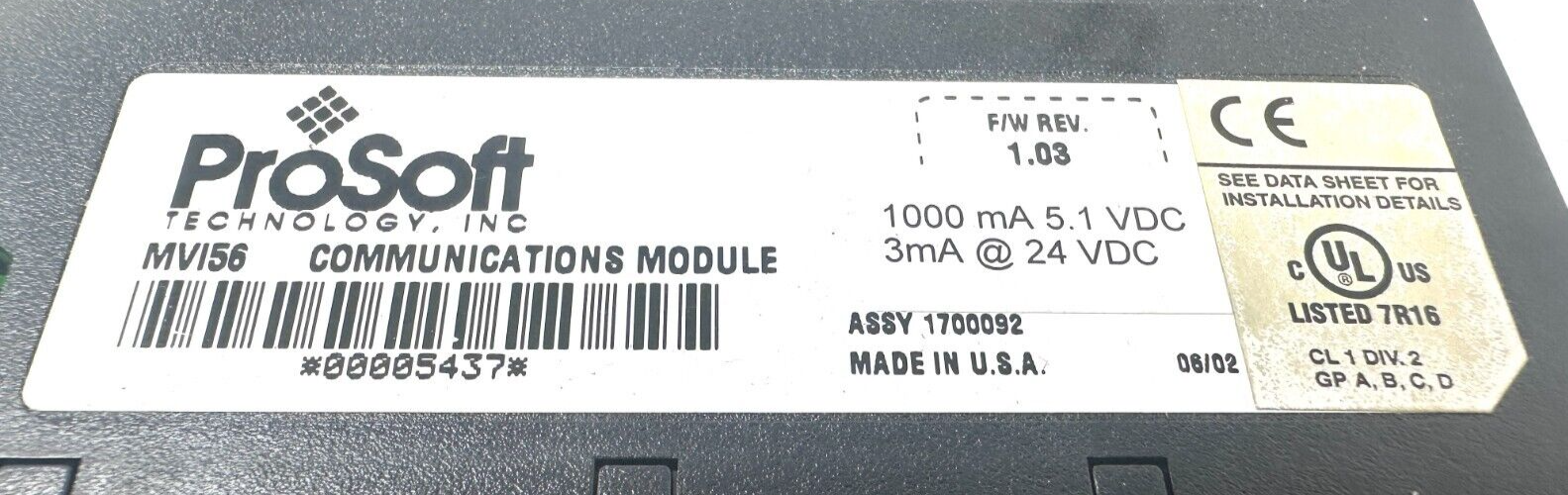 Used ProSoft MVI56 Communication Module - PROSOFT