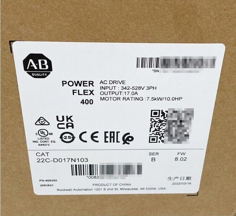 1PCS 22C-D017N103 Allen-Bradley PowerFlex 400 AC Drive NEW IN BOX - ALLEN-BRADLEY