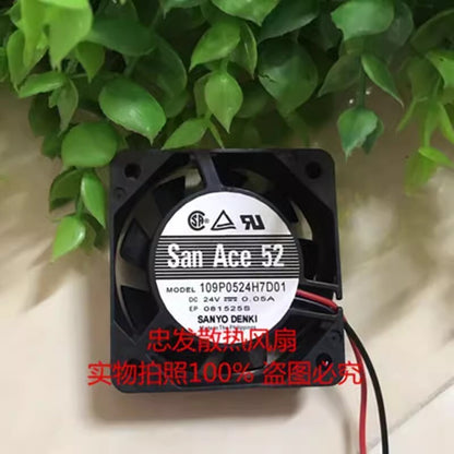 Sanyo 109P0524H7D01 DC24V 0.05A 5C 2-Wire Inverter Silent Cooling Fan