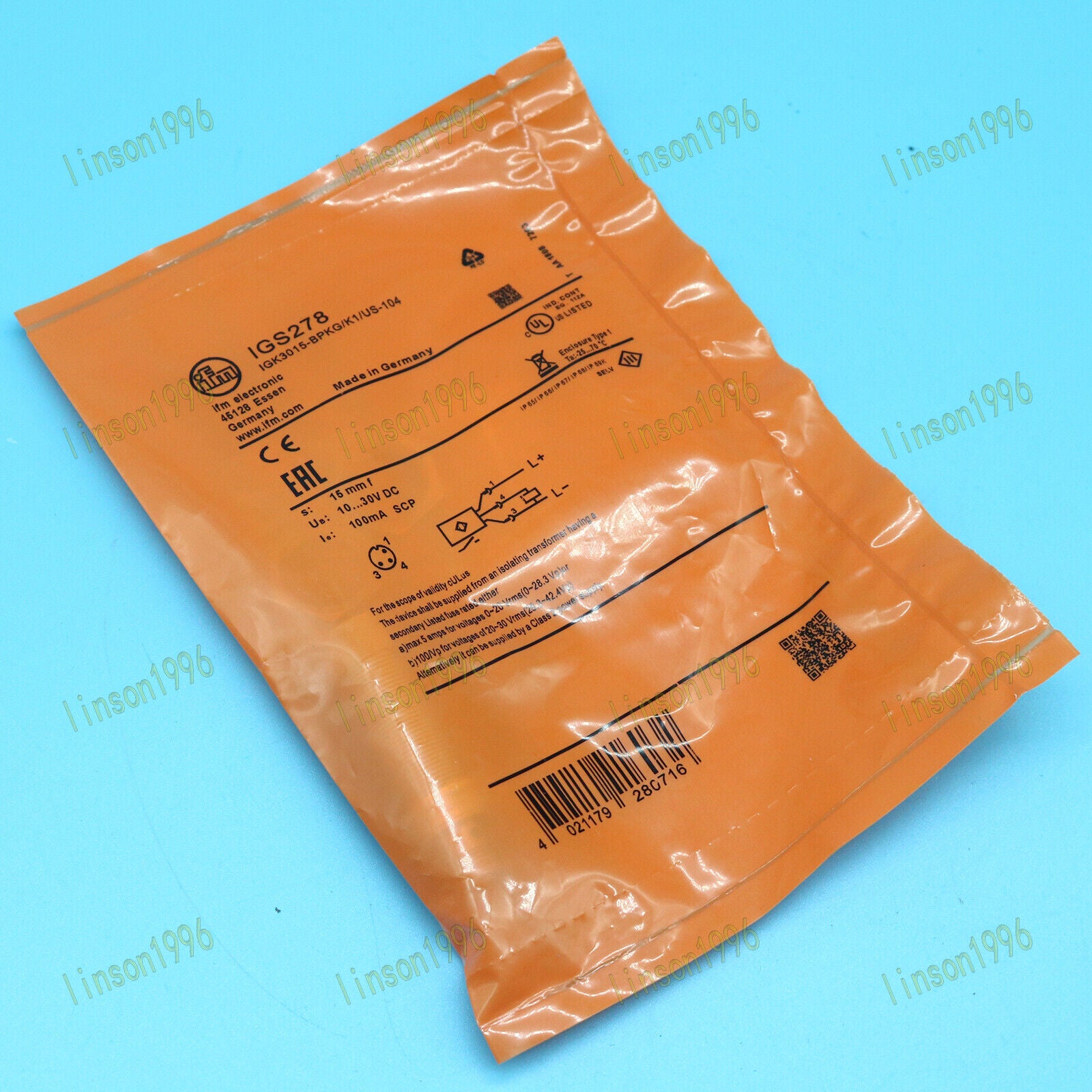 New ONE IGS278 IFM Proximity Switch - Inductance Sensor, Fast Delivery - ONE