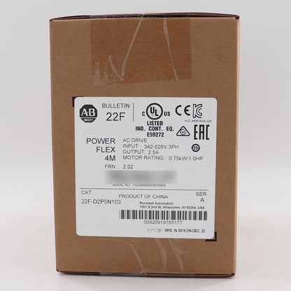 New In Box AB Sealed PowerFlex 4M AC Drive 0.75kW 1HP - ALICE IN BOX AB SEALED POWERFLEX