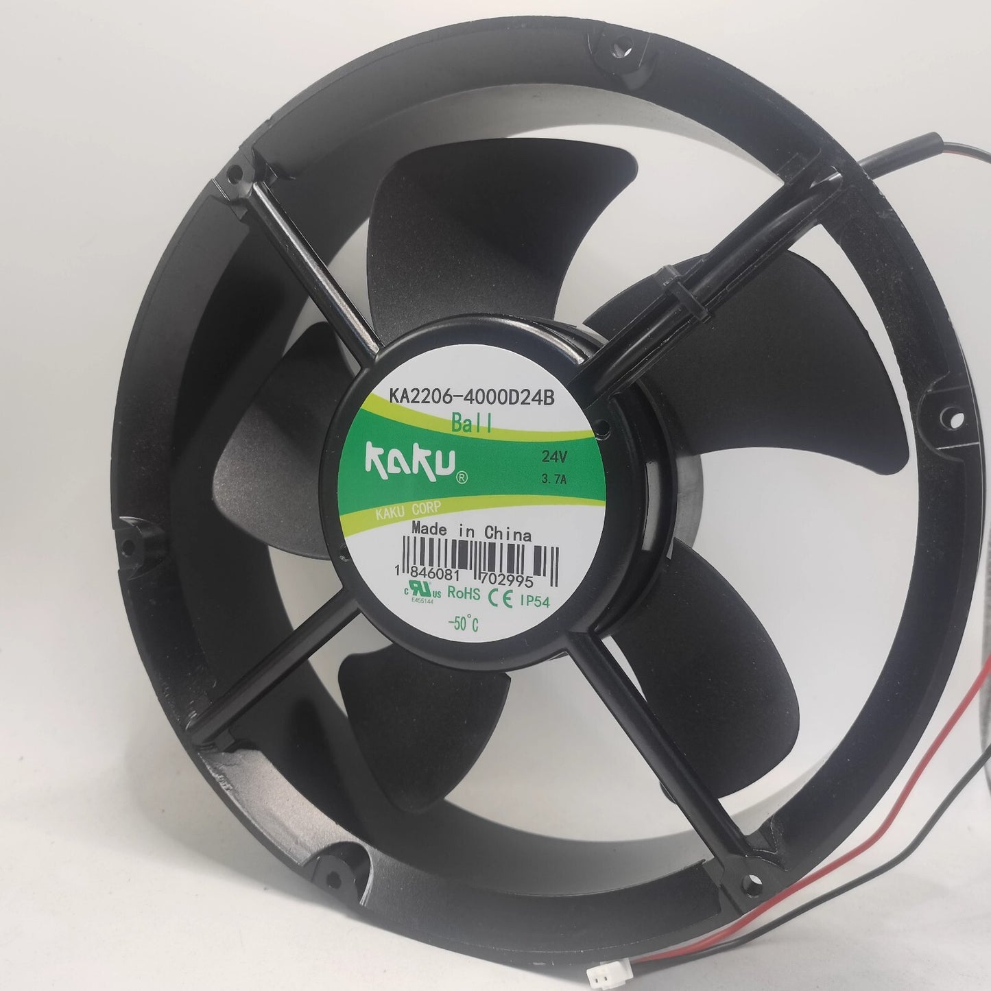new 1 PCS KAKU Fan KA2206-400024B 24V 3.7A 22060 22CM 2 Wire aluminum frame fan