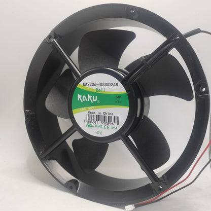 new 1 PCS KAKU Fan KA2206-400024B 24V 3.7A 22060 22CM 2 Wire aluminum frame fan